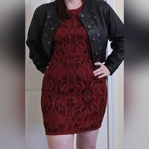 COOGI Set Red and Black Knit Sweater And Skirt